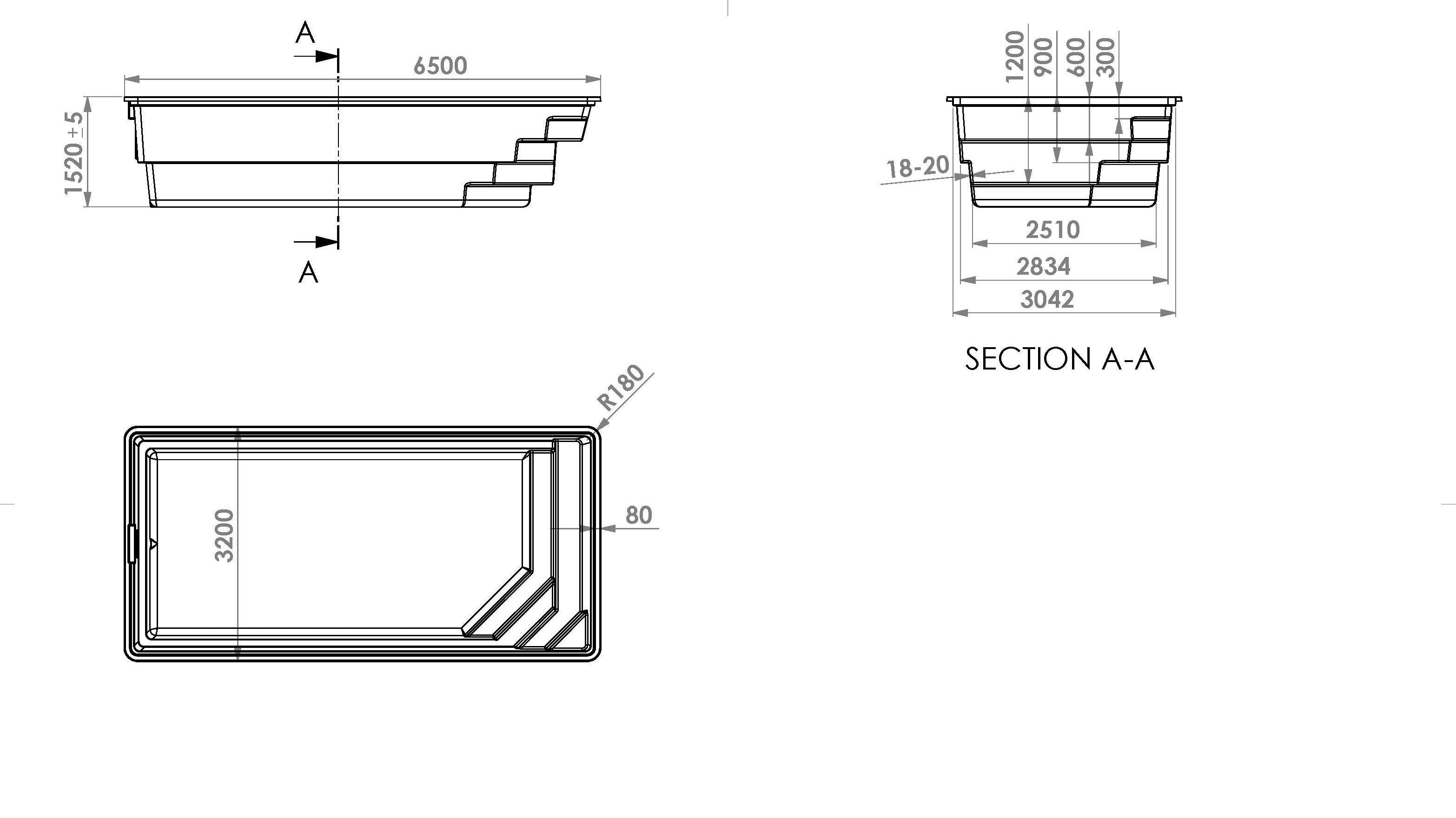 Glasfiberpool Delta Fristående