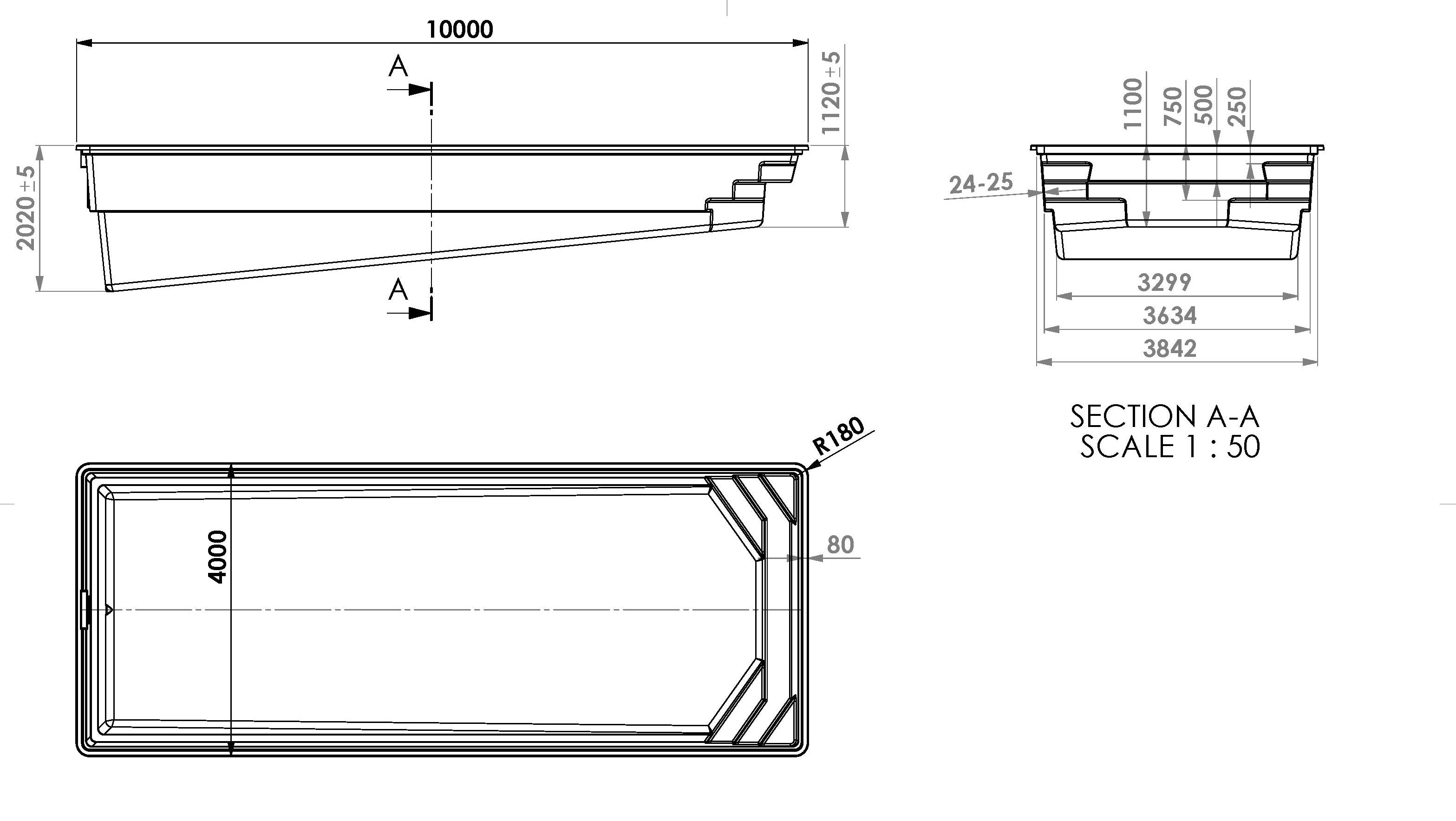 Glasfiberpool Marina (Djupdel)