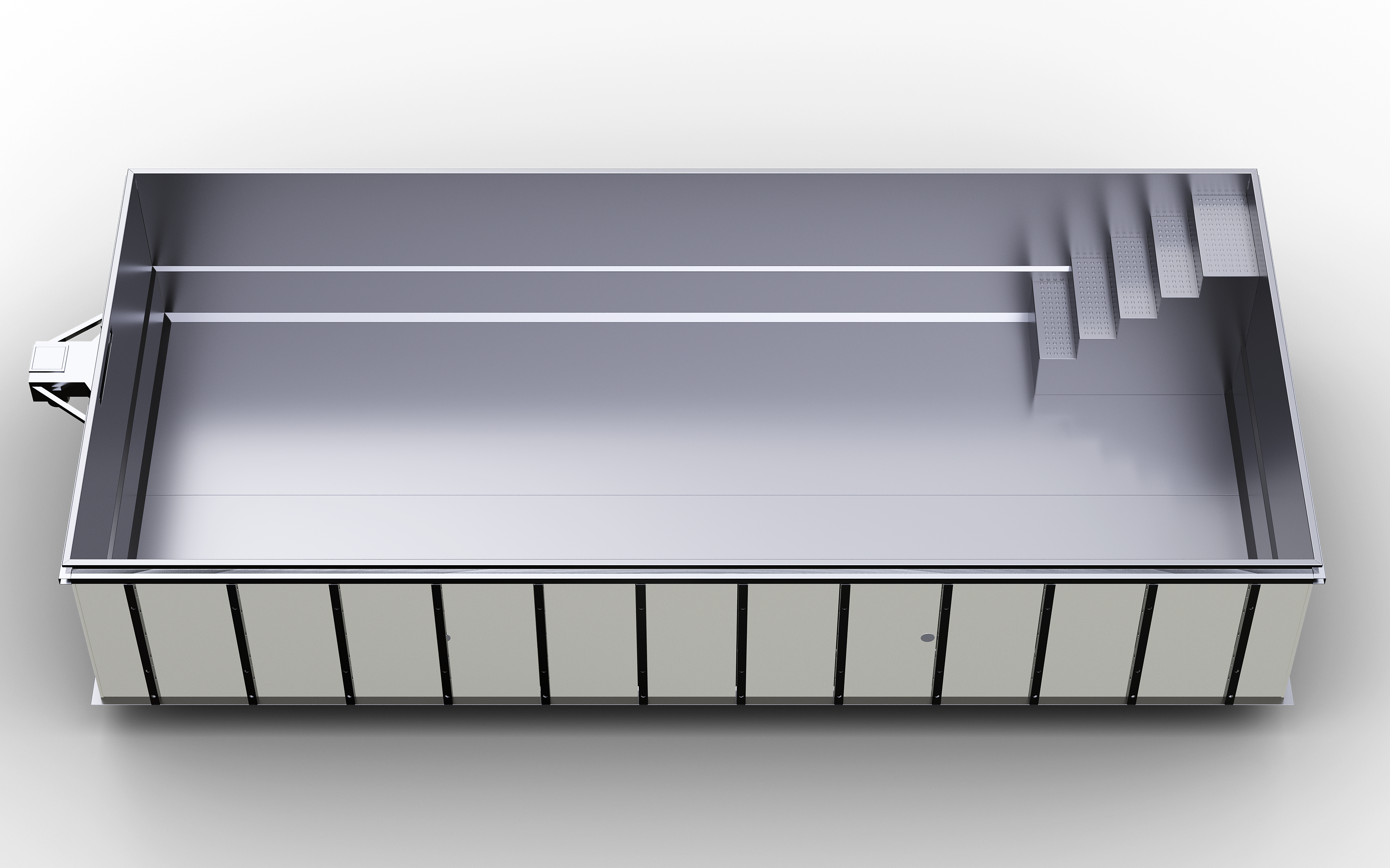 Rostfri stålpool INOXline Bräddavlopp