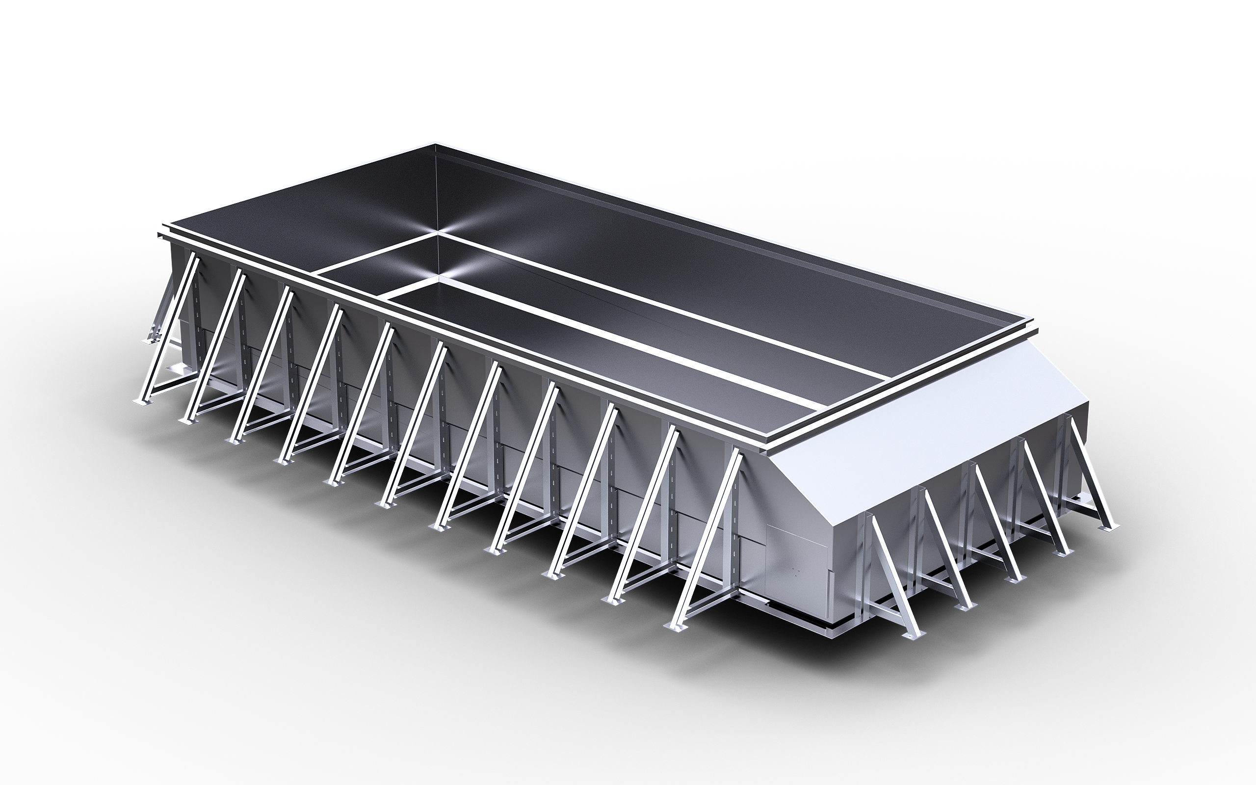 Rostfri stålpool INOXline Bräddavlopp