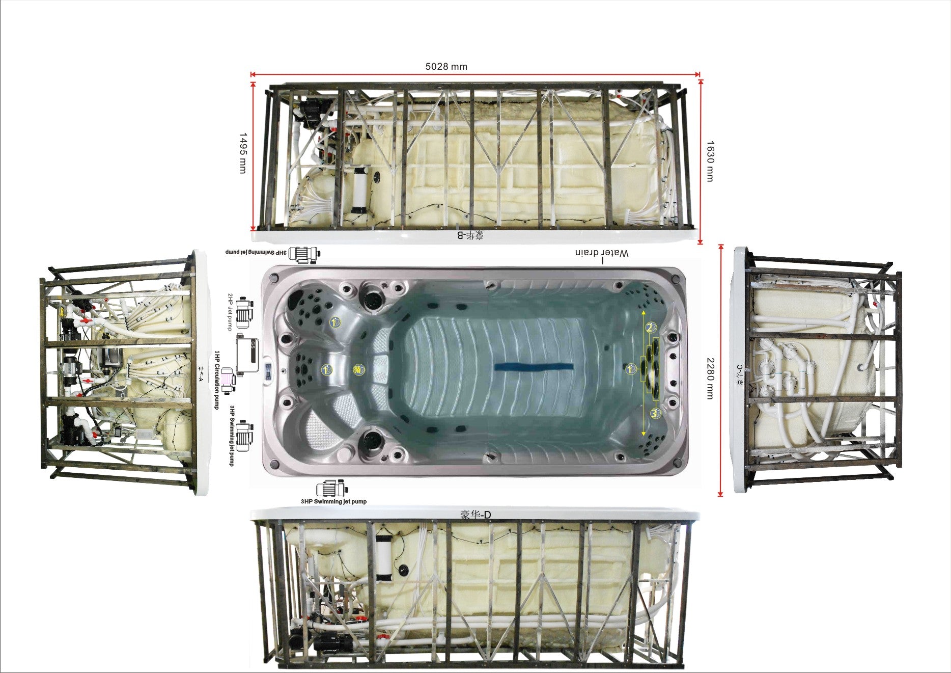 Swimspa | LUSSO | (528x228x163cm)