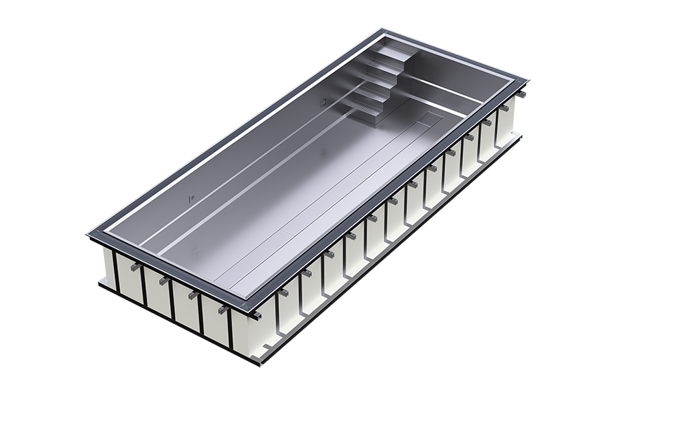 Rostfri stålpool INOXline Overflow