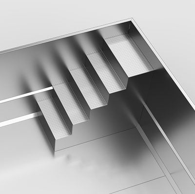 Rostfri stålpool INOXline Bräddavlopp